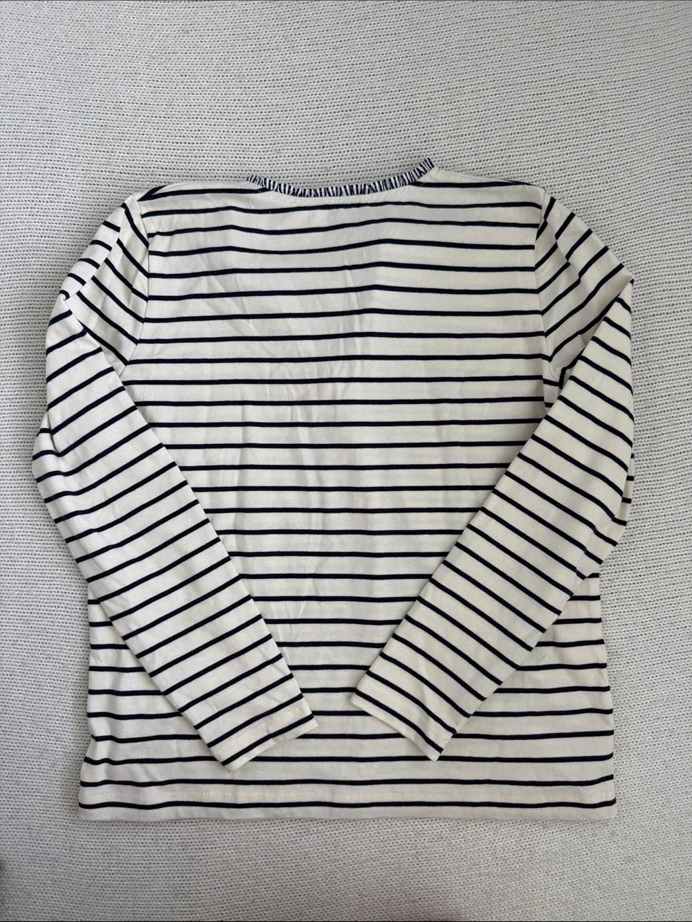 J Crew 100% Cotton Navy/White Striped Long Sleeve Shirt Size Small